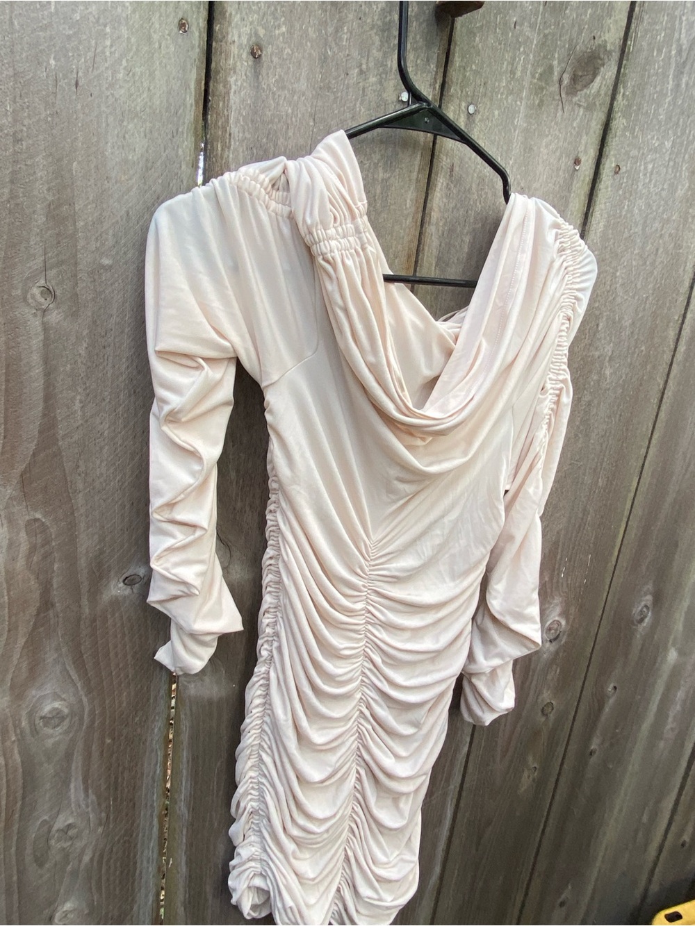 NWT KHY x Atlein Ruched Off‎ Shoulder Mini Dress XL Cream - Picture 5 of 6